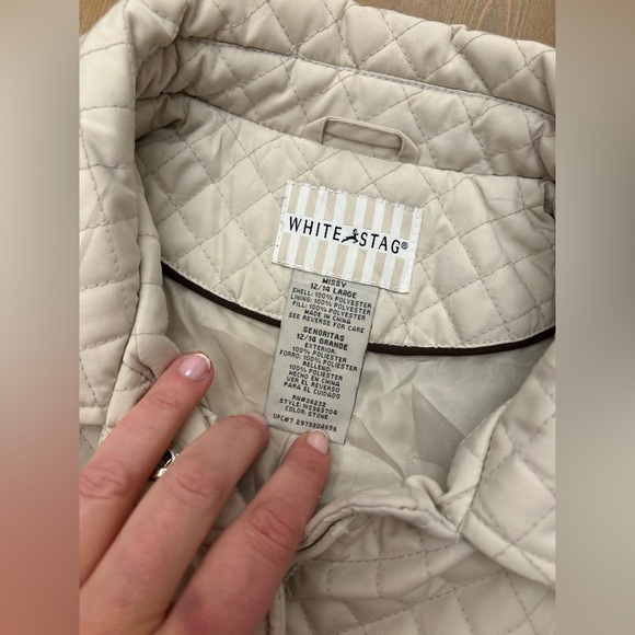 Vintage White Stag Quilted Cream Jacket Size Large - Picture 7 of 9
